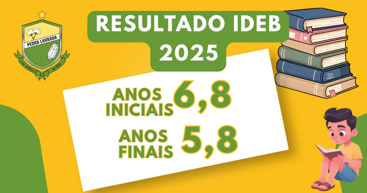 Pedra Lavrada alcança 6,8 nos Anos Iniciais e 5,8 nos Anos Finais no IDEB 2025