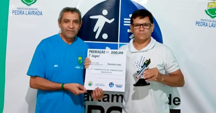 Jean Lucena é campeão da 4ª edição do Campeonato Municipal de Dominó – Categoria Individual Masculino 2025